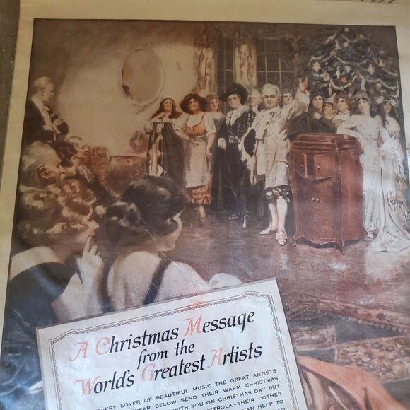 1919 Victor Victrola Ad Poster Print, A Christmas Message From Artists, 16 X 11 - Picture 6 of 9